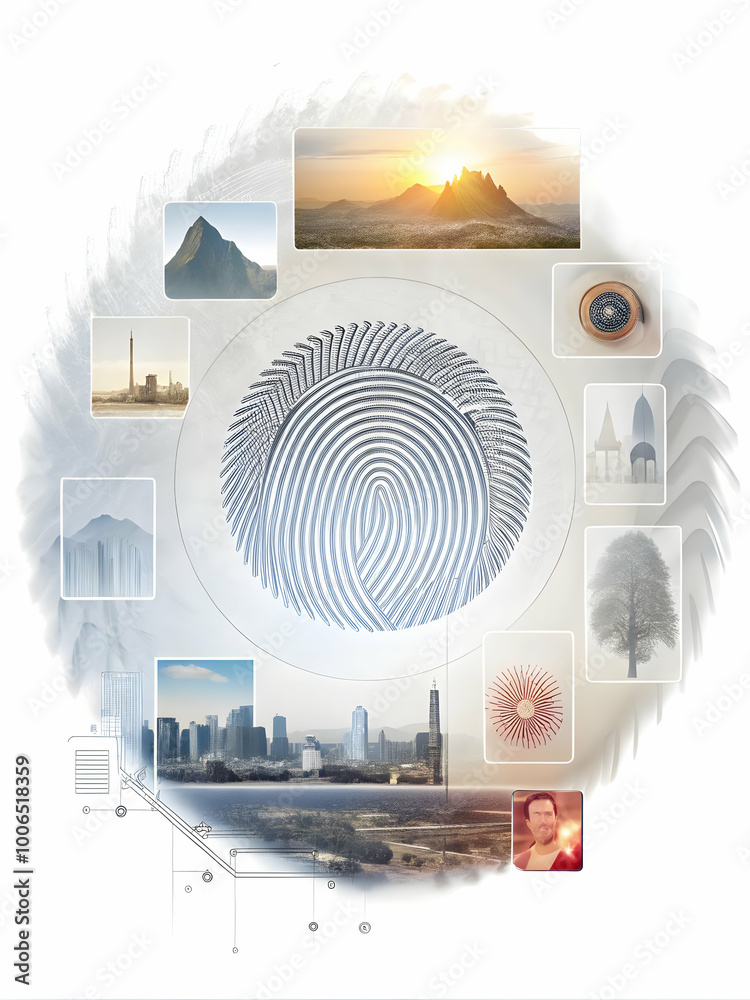 Wide Shot of a Fingerprint Frame with Policy Ridges Concept: Showcasing Policy Area Names, Voter ID Information Copy Space on White Background Wide Shot of a Fingerprint Frame with Policy Ridges Concept: Showcasing Policy Area Names, Voter ID Information Copy Space on White Background