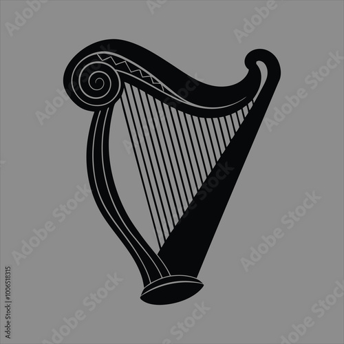illustration of a harp