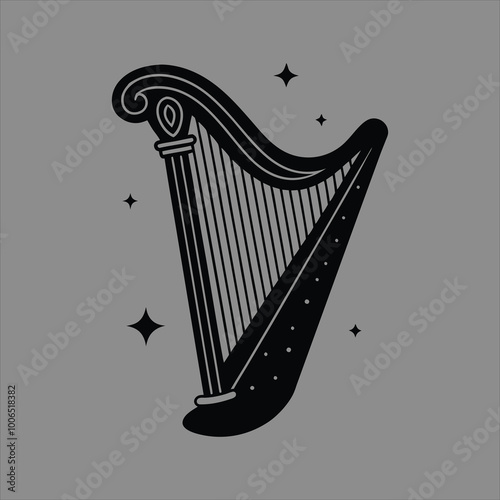 illustration of a harp