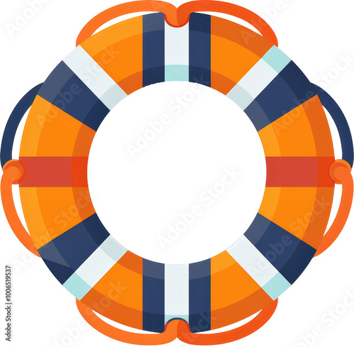 Orange and blue life preserver photo