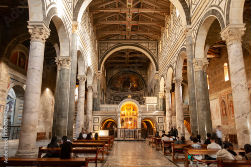 Italia, Toscana, città di Firenze. La chiesa di San Miniato al Monte.