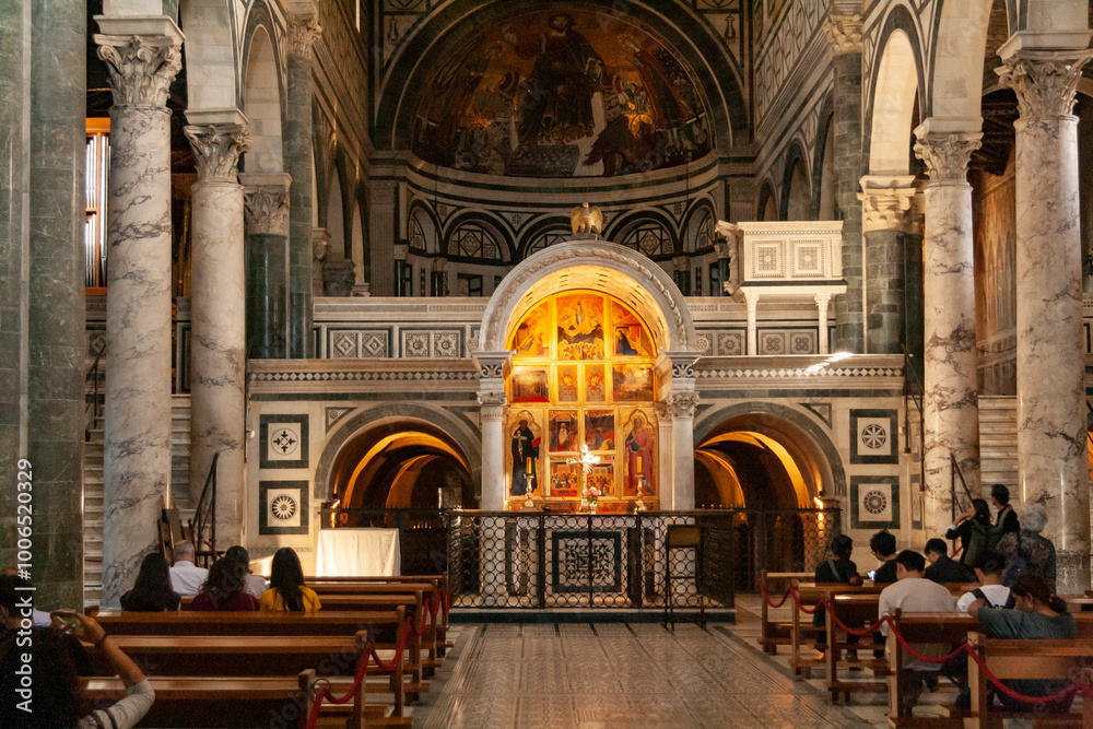 Fototapeta premium Italia, Toscana, città di Firenze. La chiesa di San Miniato al Monte.