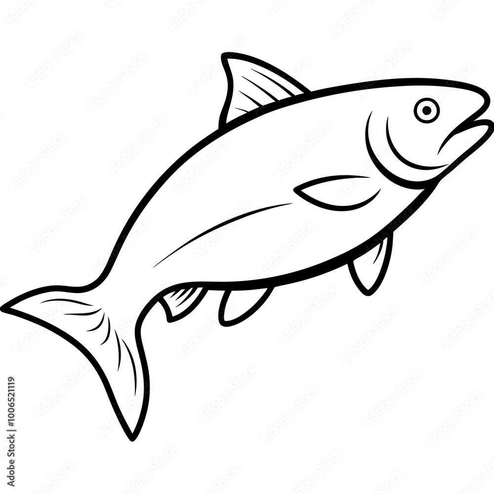 Obraz premium Colorful Salmon Leaping Through Rapids Vector Illustration 