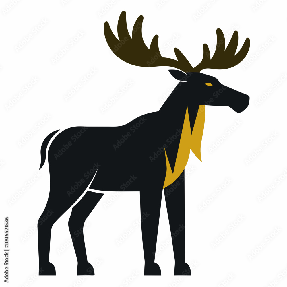 Obraz premium Graceful Moose Vector Illustration Capturing the Spirit of the Wilderness 
