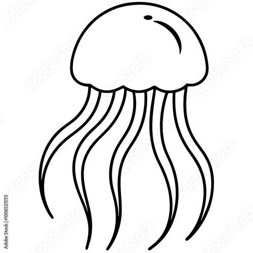 Elegant Jellyfish Vector Illustration Exploring the Mysteries of the Sea
