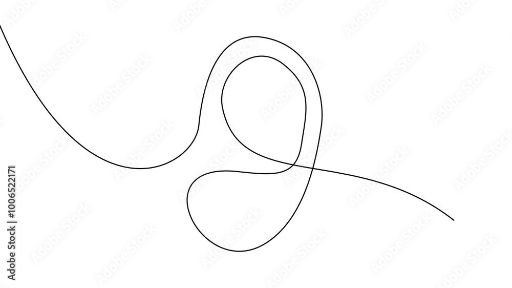 Human ear continuous one line drawing. World deaf day single line concept template
Human ear continuous one line drawing. World deaf day single line concept template