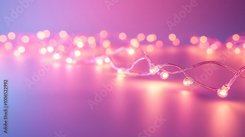 Xmas new year background pastel with copy space Colorful LED lights on a blurred background photo