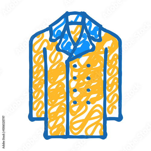 peacoat outerwear male doodle icon sketch vector. peacoat outerwear male sign. isolated symbol illustration