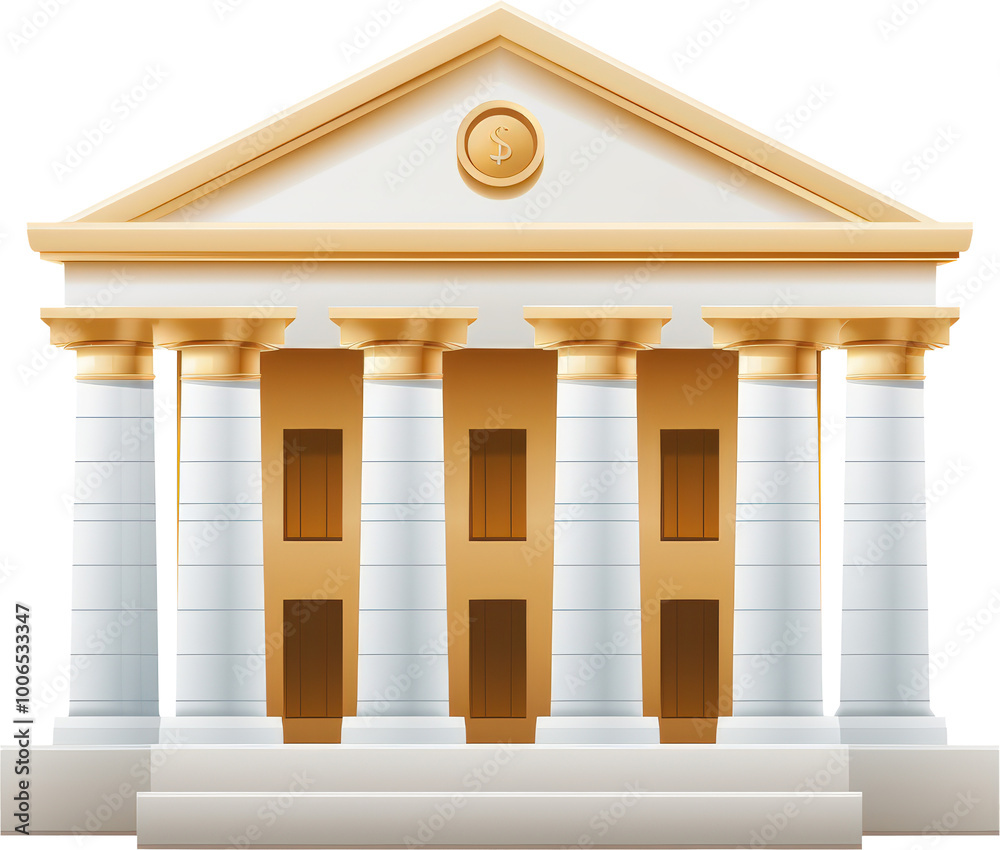 Classic bank building with pillars Classic bank building with pillars
