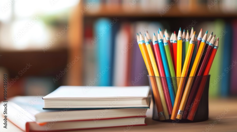 a book on the table and stationery, for studying a book on the table and stationery, for studying
