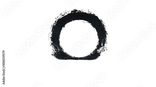 Abstract Background - Liquid Black Water Splashes Forming O Shape