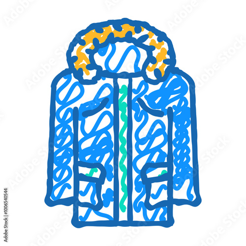 parka outerwear male doodle icon sketch vector. parka outerwear male sign. isolated symbol illustration