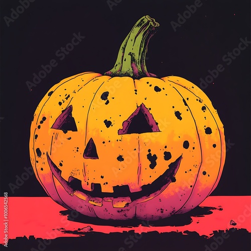 Illustration digital art of a Halloween pumpkin photo