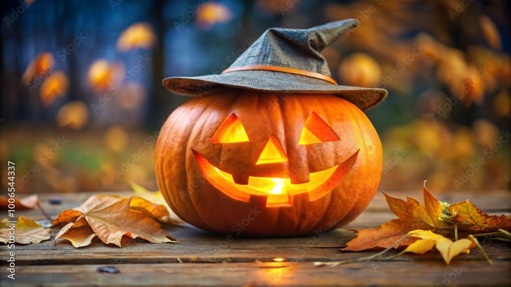 Fototapeta premium halloween pumpkin on a tree