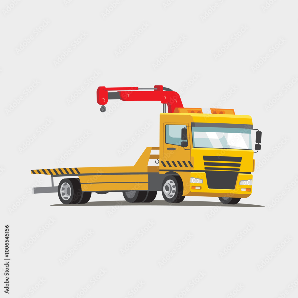 Mobile Crane Vector Icon - Vehicle for Lifting and Handling Vector Sign. Mobile Crane Vector Icon - Vehicle for Lifting and Handling Vector Sign.