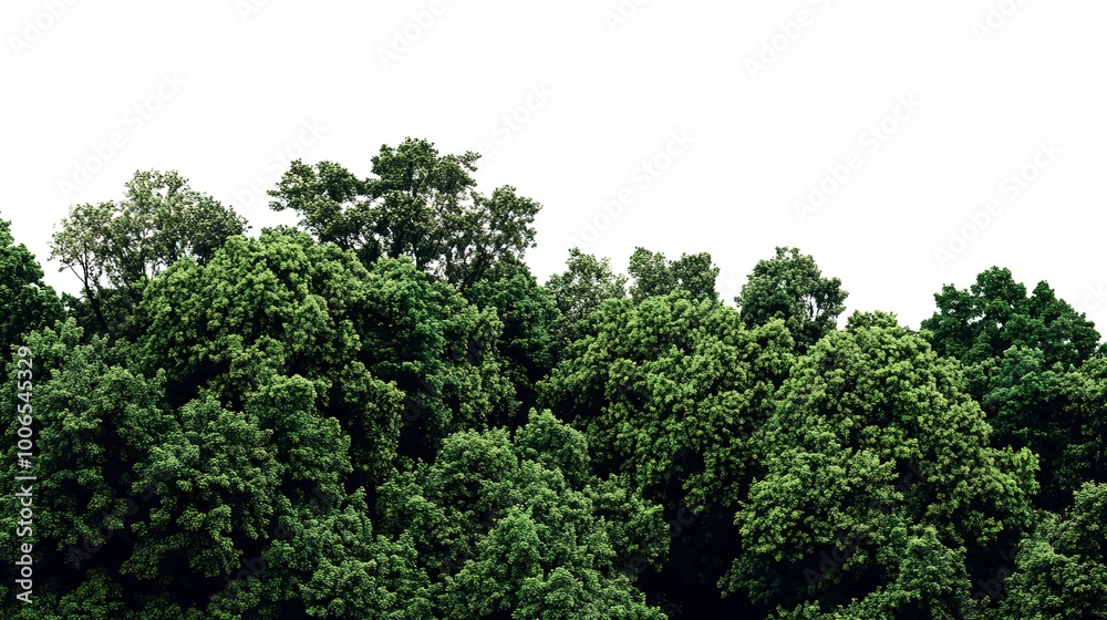 green forest isolated on white background 