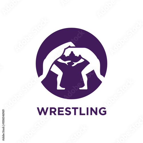 Wrestling sport icon design. Isolated grappling greco roman and freestyle sign.