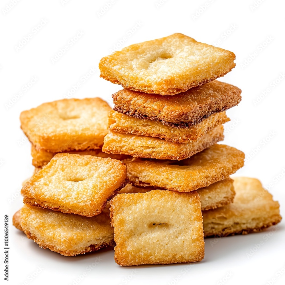 Close up of fresh biscuits. Delicious homemade cookies stack. Sweet snack chips on white background isolated Close up of fresh biscuits. Delicious homemade cookies stack. Sweet snack chips on white background isolated