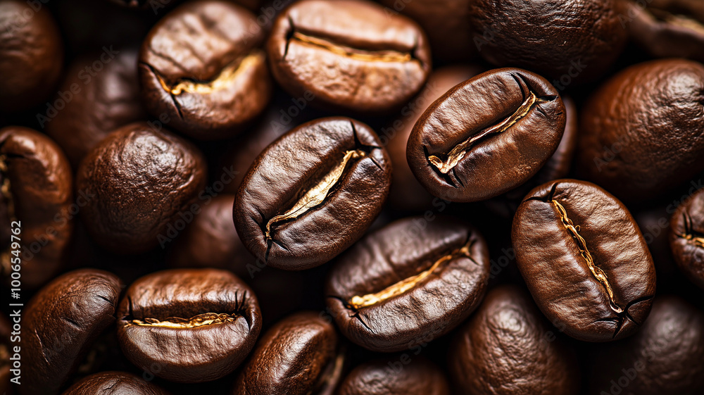 Fototapeta premium Roasted coffee beans background 
