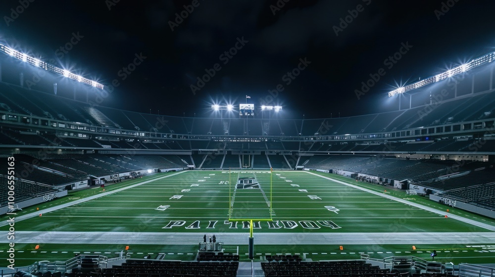 Empty Football Stadium at Night Empty Football Stadium at Night