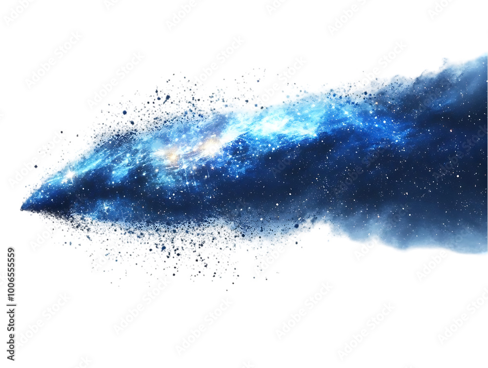 Cosmic Wave Abstract Background - Blue Galaxy Dust and Stars