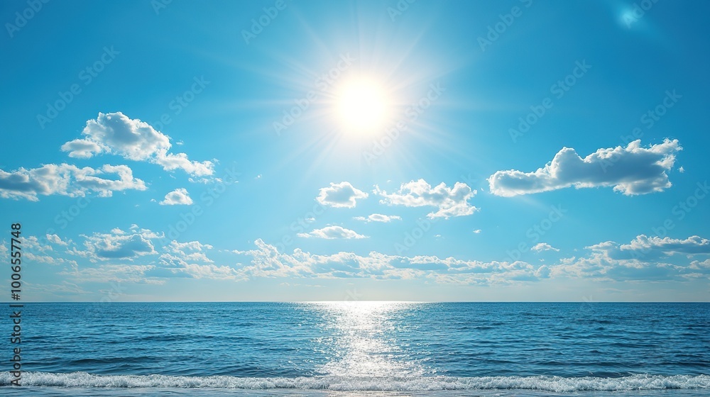 Serene Ocean View Under Bright Sunlight Serene Ocean View Under Bright Sunlight