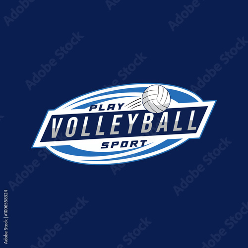 volleyball logo icon design in modern minimalist style, sport badge template. Vector illustration