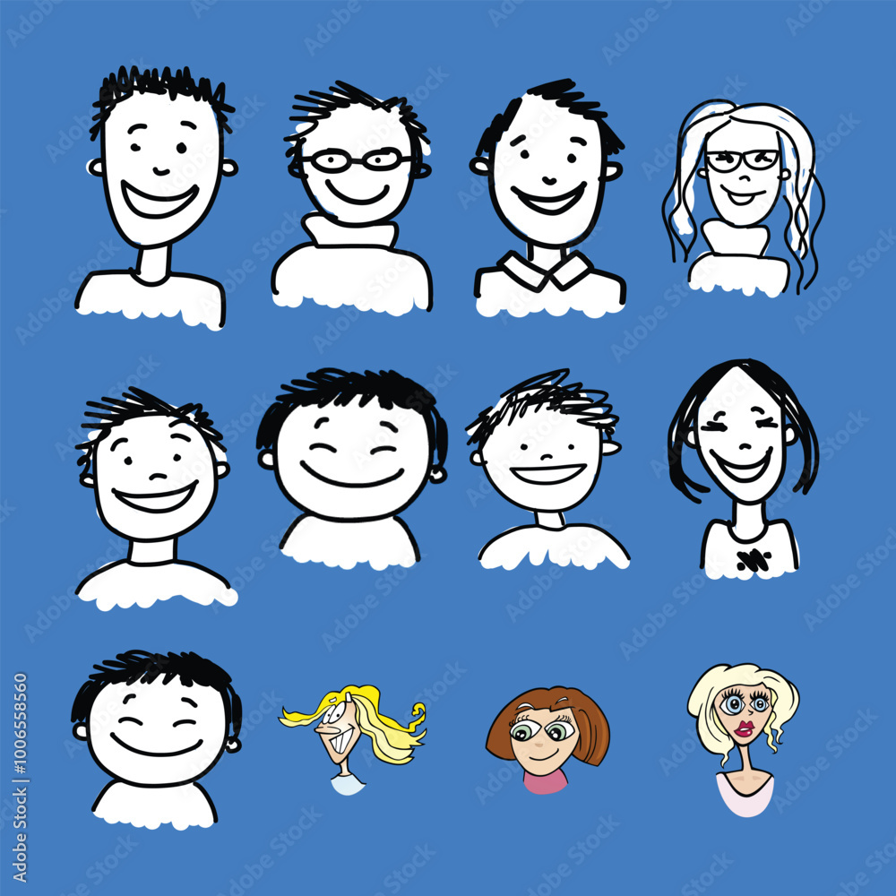 face expression set cartoon. emotion vector illustration face expression set cartoon. emotion vector illustration