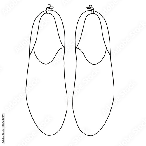 Women's Zipper Booties Heel Ankle Boots Buckle Strap Shoes Line art, Technical sketch hand drawing outline vector doodle illustration top view isolated on white background