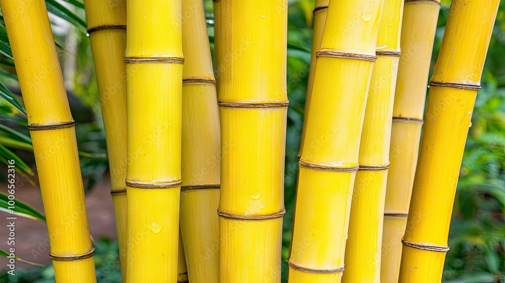 A close-up of bamboo shoots growing after a rainstorm, with drops of water clinging to the delicate shoots. A close-up of bamboo shoots growing after a rainstorm, with drops of water clinging to the delicate shoots.