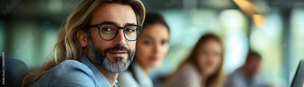 Business Leader Candidly Reviewing Financial Reports with Team in Office - Focused, Responsible Decision Making and Collaborative Approach Business Leader Candidly Reviewing Financial Reports with Team in Office - Focused, Responsible Decision Making and Collaborative Approach
