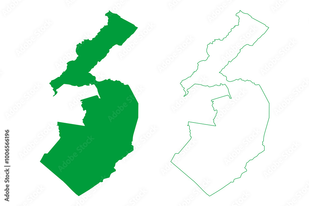 Fototapeta premium Morada Nova municipality (Ceará state, Municipalities of Brazil, Federative Republic of Brazil) map vector illustration, scribble sketch Morada Nova map