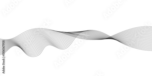 Abstract wavy lines on transparent background with grey smooth element swoosh speed wave modern stream background. You can used for banner, template, wallpaper, business wave curve lines background. 