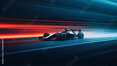 high-speed formula race car on track