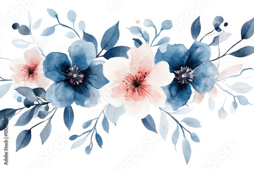 Watercolor floral illustration on background