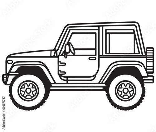 Illustration of a truck, Vintage jeep car, Cartoon truck