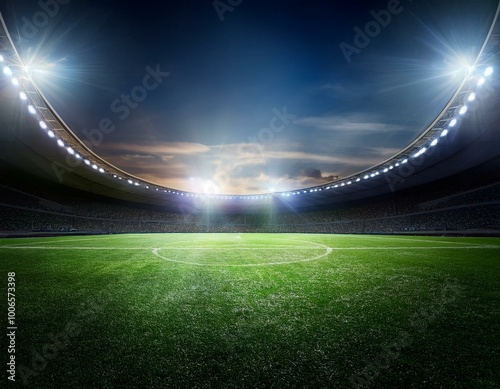 Fussball stadion mit Flutlicht 