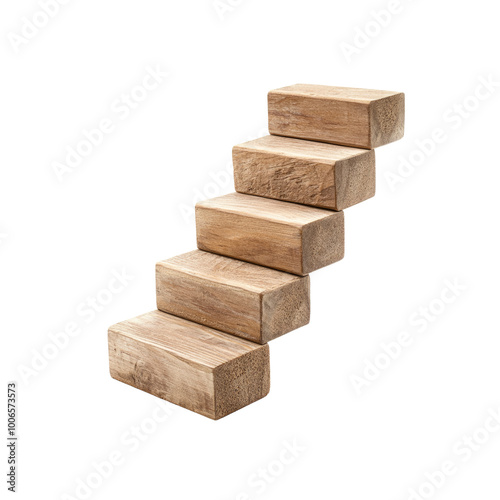 Wooden Stairs - Growth, Success, and Achievement Concept