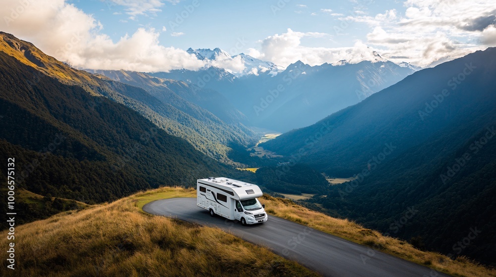 Scenic Mountain Road with RV Scenic Mountain Road with RV