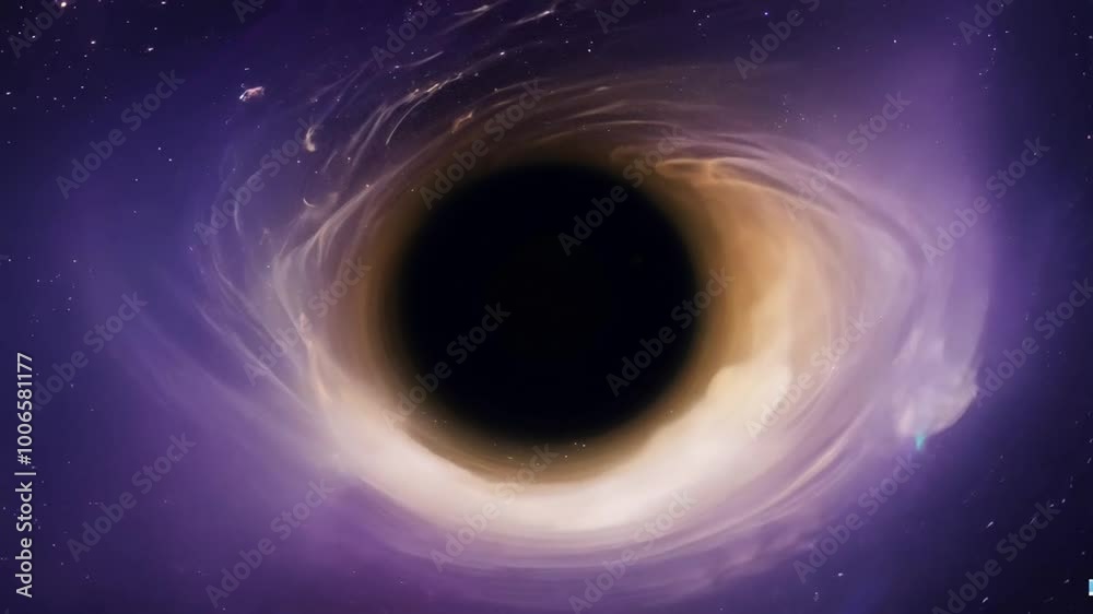 4K Subtle Beige and Purple Swirling Black Hole in Space 4K Subtle Beige and Purple Swirling Black Hole in Space