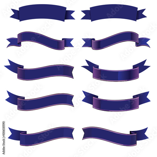 set of blue ribbons