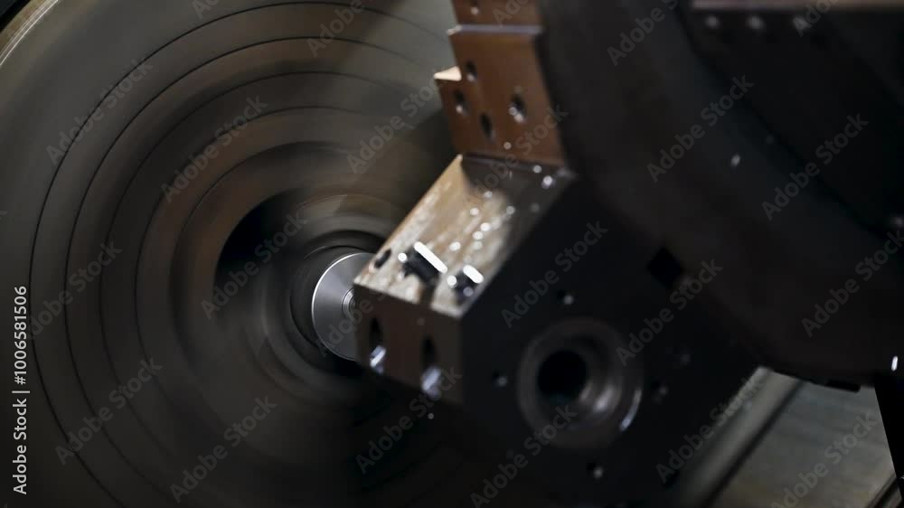 Shaping steel metal parts according to the mold on the CNC lathe ...