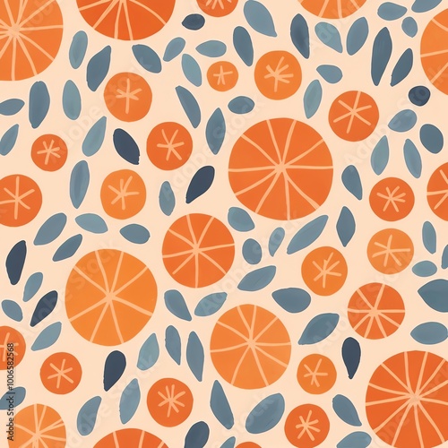 Abstract Orange and Blue Pattern
