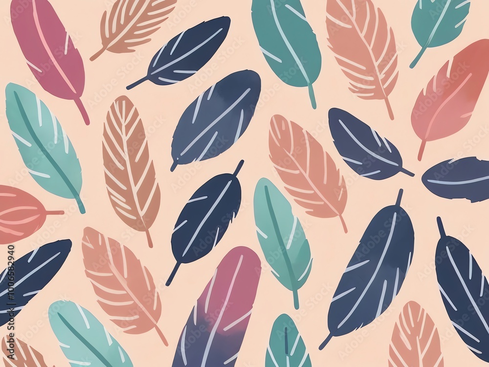 Colorful Feathers Pattern Colorful Feathers Pattern