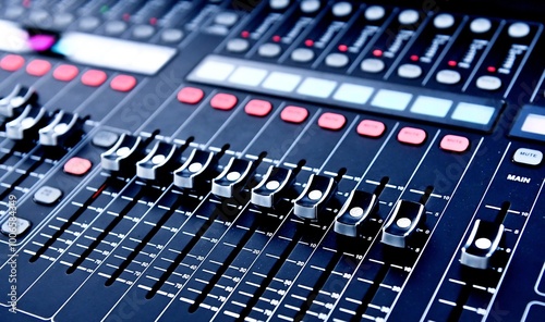 professional studio sound mixer close up