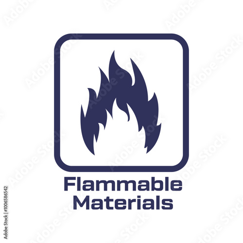 flammable materials packaging symbol, flammable materials, packaging symbol, fire hazard, warning sign, flame icon, safety label, combustible, danger sign, flammable packaging, Web
