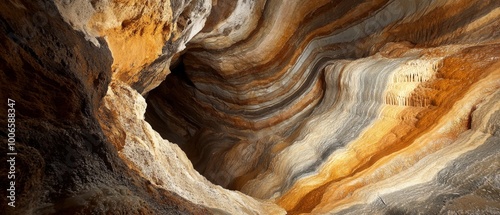 Dramatic Adit Entrance in Colorful Layered Rock photo