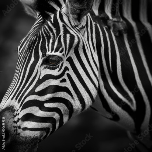 Zebra close-up portrait
