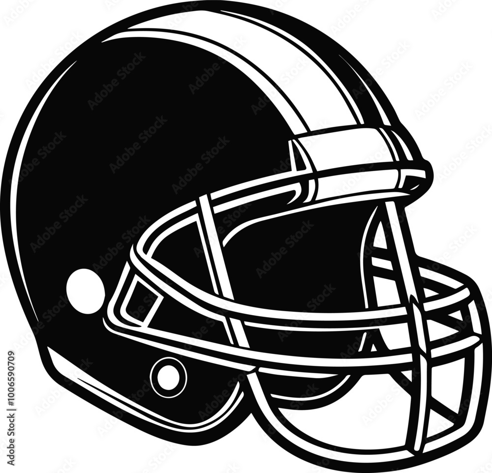 American football helmet silhouette vector illustration American football helmet silhouette vector illustration