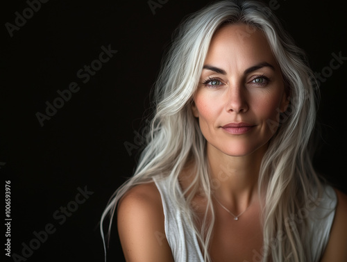  Beautiful woman with beautiful skin, skincare